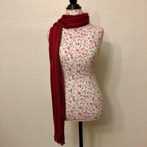 Red/Multicolored Knitted Scarf
